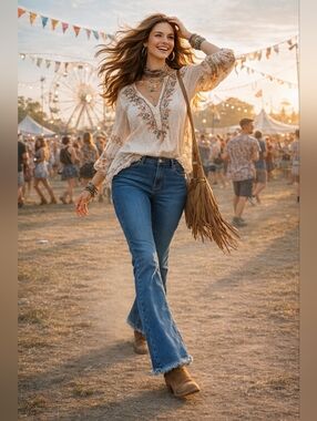 NWOT SHEIN Curve Dark Wash Fringe Hem High-Rise Flare Jeans Size 2x